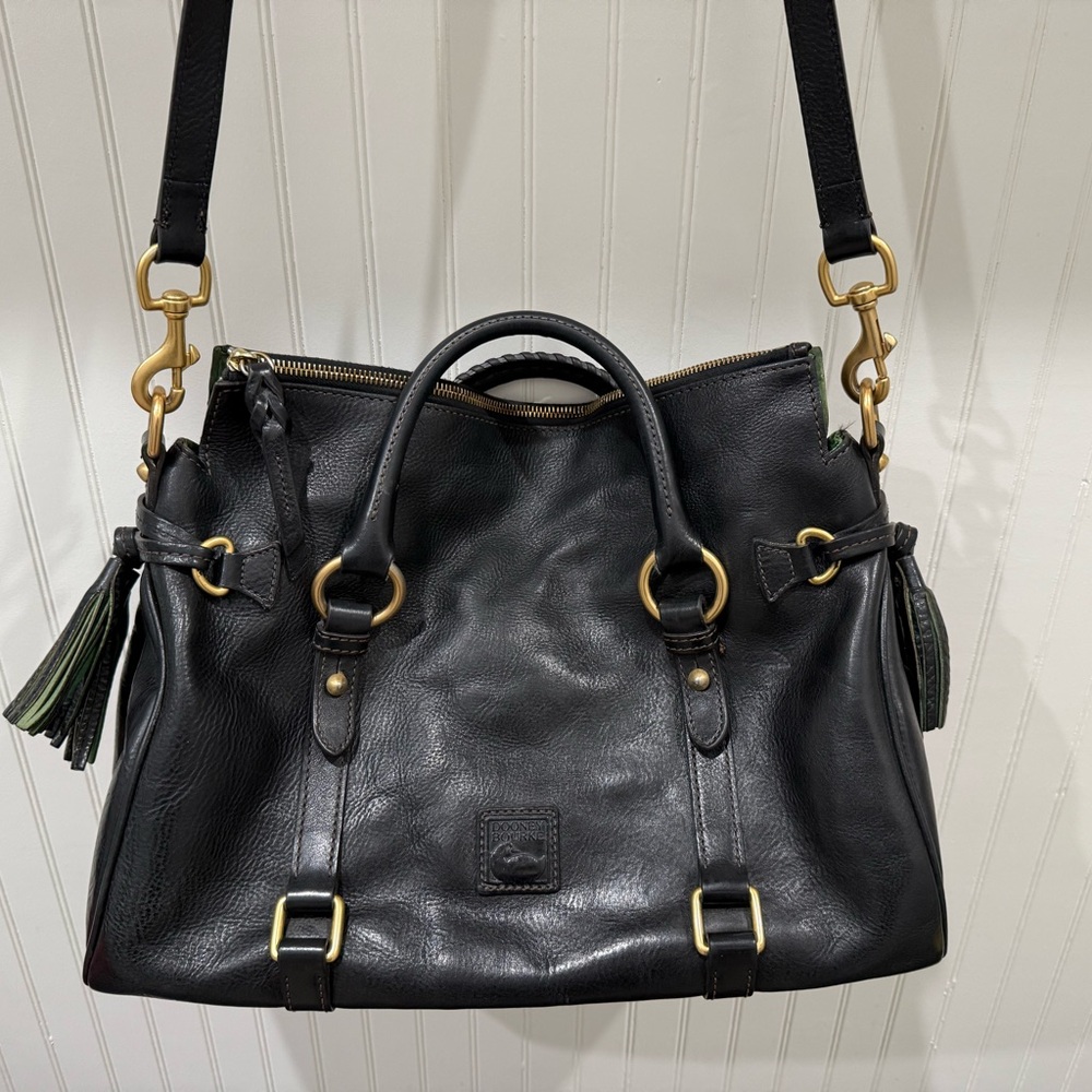 Vintage Dooney & Bourke Black Florentine Large Satchel - Picture 3 of 16